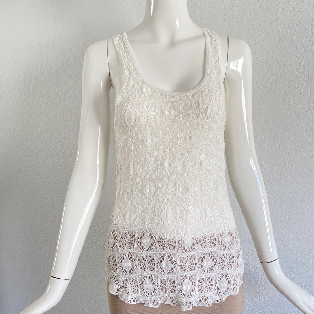 isabel marant white lace tank top